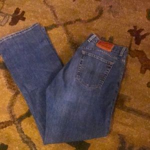 Lucky brand broken in button fly jeans
